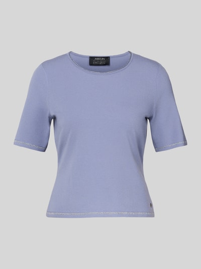 Marc Cain Gebreid shirt van viscosemix met ronde hals Lavendel - 2