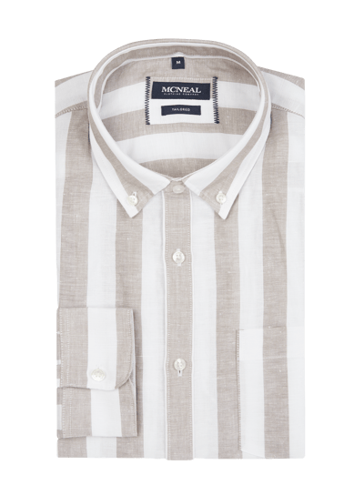 MCNEAL Slim Fit Freizeithemd mit Leinen-Anteil Modell 'Roman' Schlamm 1