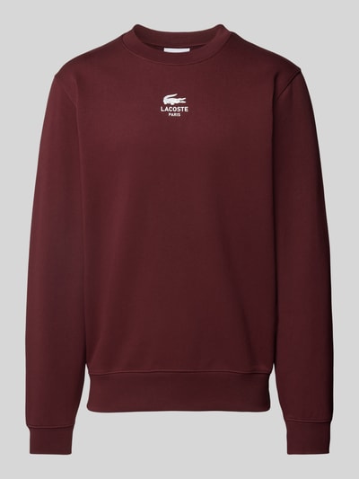 Lacoste Classic fit sweatshirt met logoprint, model 'HERITAGE' Bordeaux - 2