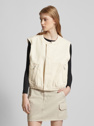 Marc O'Polo Denim Gilet met ronde hals en ritszakken Beige - 4