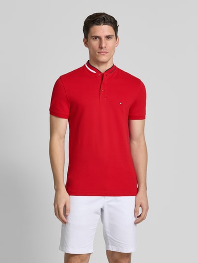 Tommy Hilfiger Slim Fit Poloshirt mit Stehkragen Modell 'MAO' Rot 4