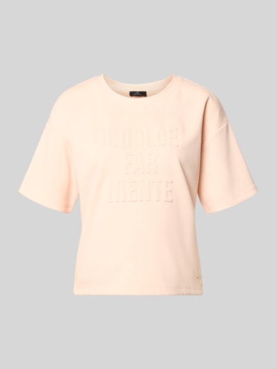 Produktfoto, Regular Fit Sweatshirt mit Viskose-Anteil von monari in zartem Beige, Statement-Besatz, Rundhalsausschnitt, Halbarm, Damen, Elastischer-Material-Mix