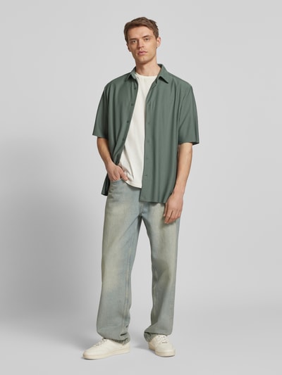 Only & Sons Relaxed Fit Freizeithemd mit 1/2-Arm Modell 'BOYY' Petrol 1