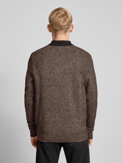 Jack & Jones Strickpullover mit Label-Detail Modell 'COSPACE' Mittelbraun 5