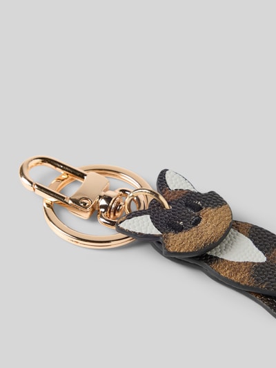 Seidenfelt Sleutelhanger met structuurmotief, model 'My CAT' Middenbruin - 2