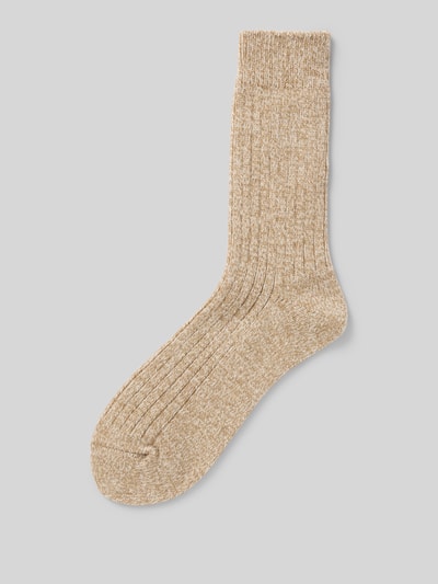 camano Socken mit geripptem Abschluss Camel 1