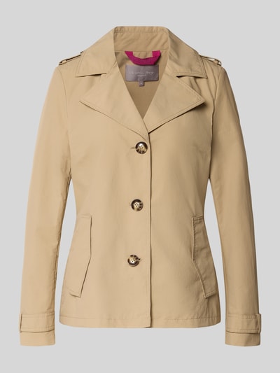 Produktfoto, Regular Fit Jacke mit Reverskragen von Christian Berg Woman Selection in Beige, Material-Mix mit Baumwoll-Anteil, glatte Textur.