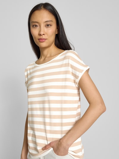 More & More T-shirt met boothals Beige - 3