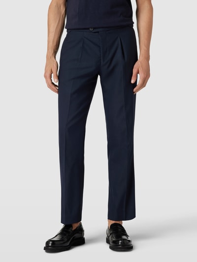 Selected Homme Bundfaltenhose mit Zierleisten Modell 'BARRY' Marineblau 4