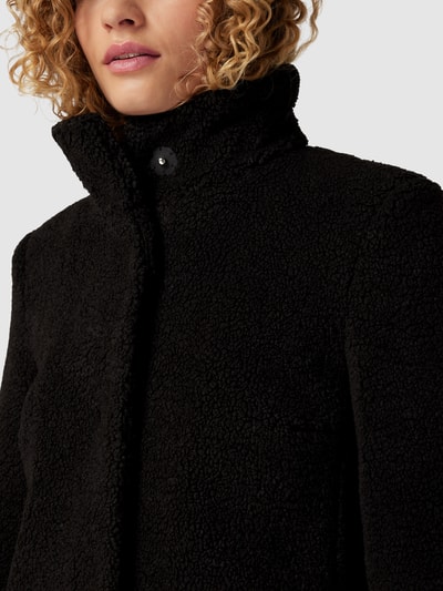 Christian Berg Woman Selection Lange jas in teddybontlook, model 'teddy' Zwart - 3
