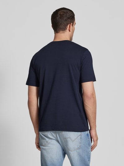 Tom Tailor Regular Fit T-Shirt aus reiner Baumwolle mit Label Print Marine 5