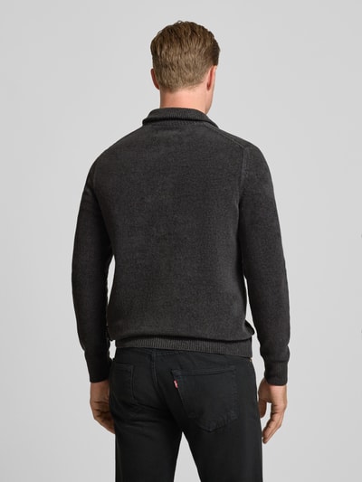 Marc O'Polo Regular fit schipperstrui van een mix van katoen en scheerwol Donkergrijs - 5