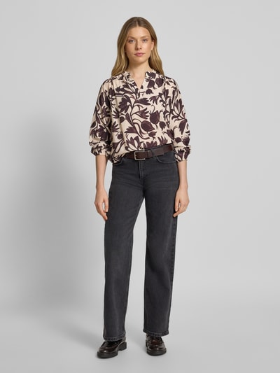 ZABAIONE Relaxed fit blouse van vicosemix, model 'Lu44z' Middenbruin - 1
