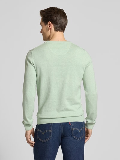 s.Oliver RED LABEL Regular Fit sweter z czystej bawełny Limonkowy melanż 5