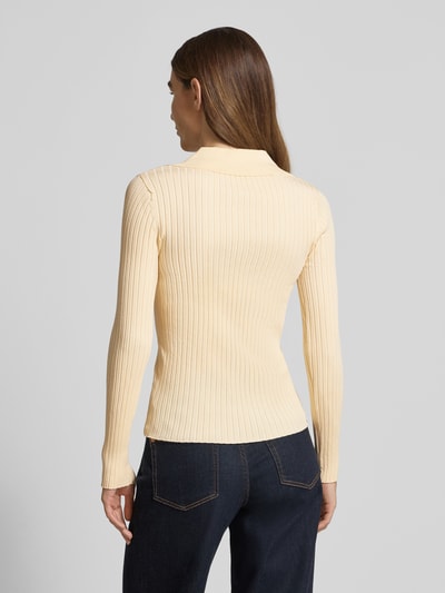 Mango Strickjacke mit Feinripp Modell 'LATTE' Beige 5