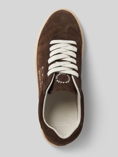 Copenhagen Ledersneaker mit Label-Print Dunkelbraun 3