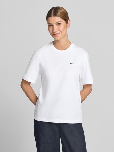 Lacoste Relaxed Fit T-Shirt aus reiner Baumwolle Weiss 4