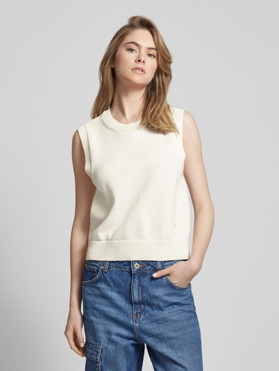 2025 stijl schooltruivest voor dames, vintage gebreide top, mouwloos