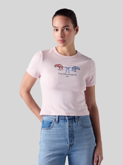 Levi's® Slim Fit T-Shirt aus Baumwoll-Mix Rosa Melange 1