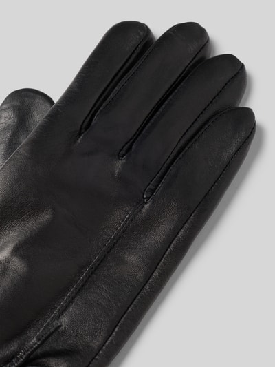 FI.NE Rękawiczki z imitacji skóry Czarny 2