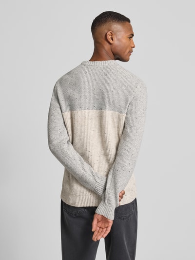 Tom Tailor Regular fit gebreide pullover van katoenmix  Offwhite gemêleerd - 5