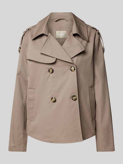 Amber & June Trenchcoat mit Leistentaschen Taupe 2