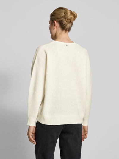 BOSS Orange Strickpullover mit V-Ausschnitt Modell 'Fondella' Offwhite 5