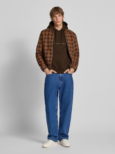 Jack & Jones Hoodie mit Label-Print Mittelbraun 1