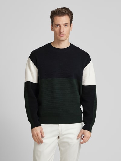 ARMANI EXCHANGE Oversized Strickpullover mit geripptem Stehkragen Marine 4