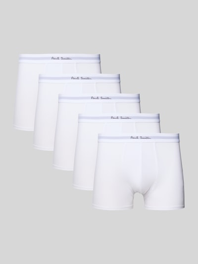 PAUL SMITH Trunks mit elastischem Label-Bund im 5er-Pack Weiss 1