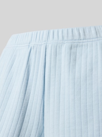 Produktfoto, Regular Fit Pyjama Shorts aus Baumwoll-Mix von Marc O'Polo in Hellblau mit Rippstruktur, Lochmuster und elastischem Bund