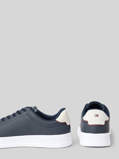 Tommy Hilfiger Low Top Sneaker aus Leder-Mix Dunkelblau 2