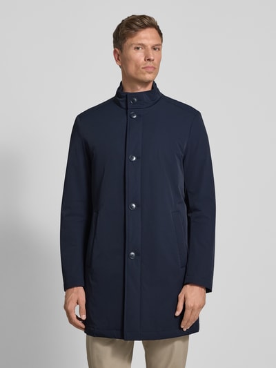 MCNEAL Lange jas met opstaande kraag en steekzakken Donkerblauw - 4