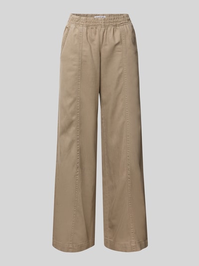 JAKE*S STUDIO WOMAN Wide Leg Stoffhose mit elastischem Bund Taupe 2