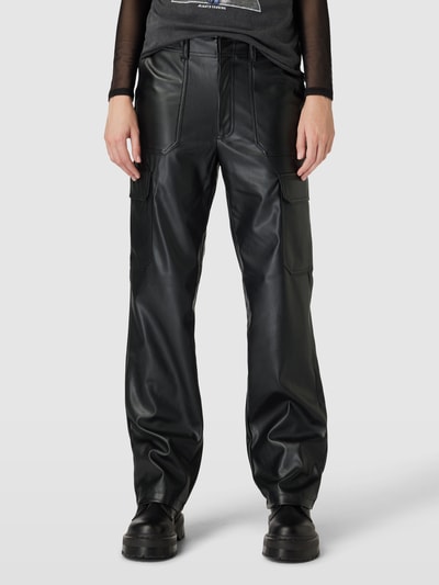 Only Broek in leerlook, model 'MALFY' Zwart - 4