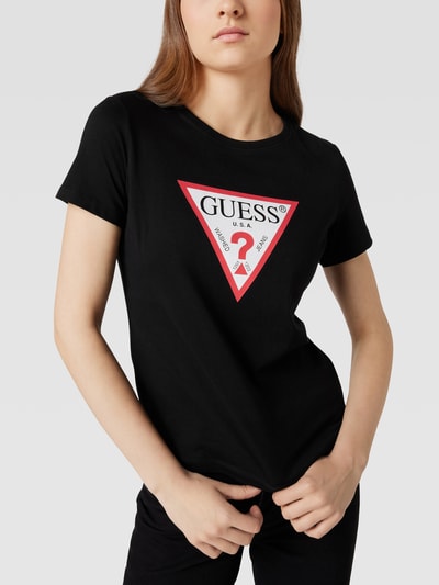 Guess T-Shirt mit Label-Print Black 3