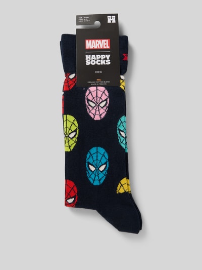 Happy Socks Regular Fit Socken mit Logo-Stitching Modell 'Spidey' Marine 3