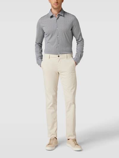 BOSS Slim Fit Freizeithemd mit Allover-Muster Modell 'Roan' Marine 1