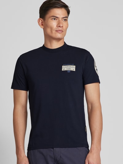 Napapijri T-Shirt mit Label-Patch Modell 'AMUNDSEN' Marine 3