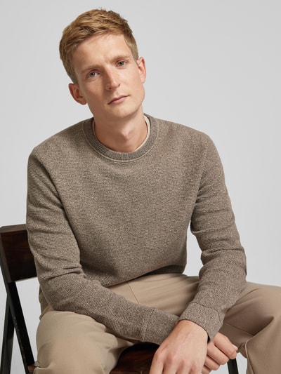 SELECTED HOMME Strickpullover mit gerippten Abschlüssen Modell 'ROSS' Mittelgrau 3