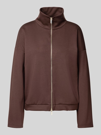 Rich & Royal Sweatjacke aus Viskose-Mix mit Zweiwege-Reißverschluss Dunkelbraun 2