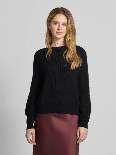 Christian Berg Woman Oversized Strickpullover aus Viskose-Mix mit Rundhalsausschnitt Black 4