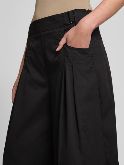 MAC Spodnie materiałowe z szeroką, skróconą nogawką model ‘Leonie’ Czarny 3