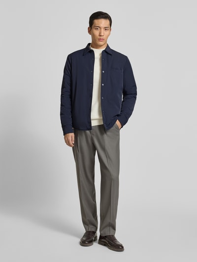 CRUNA Overhemdjack met drukknoopsluiting, model 'Grenoble' Marineblauw - 1