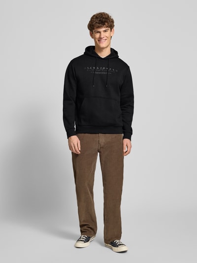Jack & Jones Hoodie met labelprint Zwart - 1
