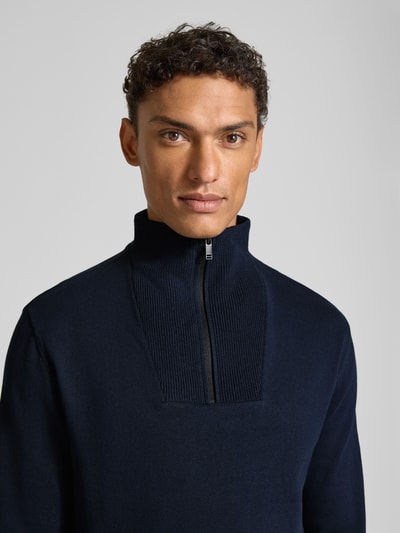 Tom Tailor Denim Regular Fit Troyer aus reiner Baumwolle Dunkelblau 3