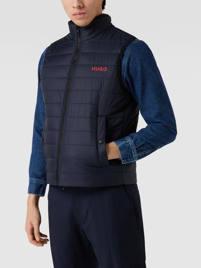 HUGO Bodywarmer met labelprint, model 'BENTINO' Marineblauw - 4