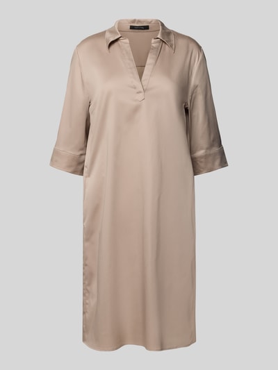 comma Knielanges Kleid mit V-Ausschnitt Taupe 2