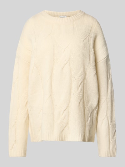 My Essential Wardrobe Oversized Strickpullover mit gerippten Abschlüssen Modell 'Will' Offwhite 2
