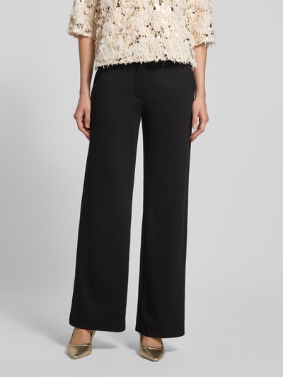 FREE/QUENT Broek met wijde pijpen en knoopsluiting, model 'Nanni' Zwart - 4